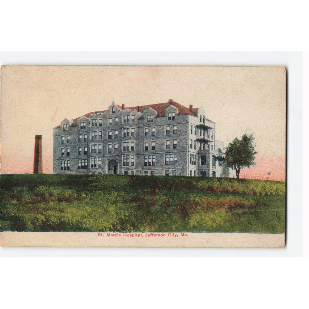 Vintage St Marys Hospital Jefferson City Missouri 1910 Postcard Litho-Chrome